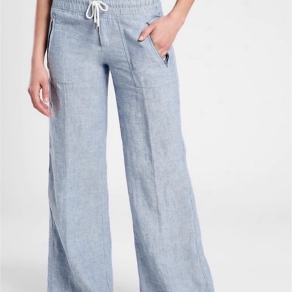 Athleta Chambray Wide-Leg Pants